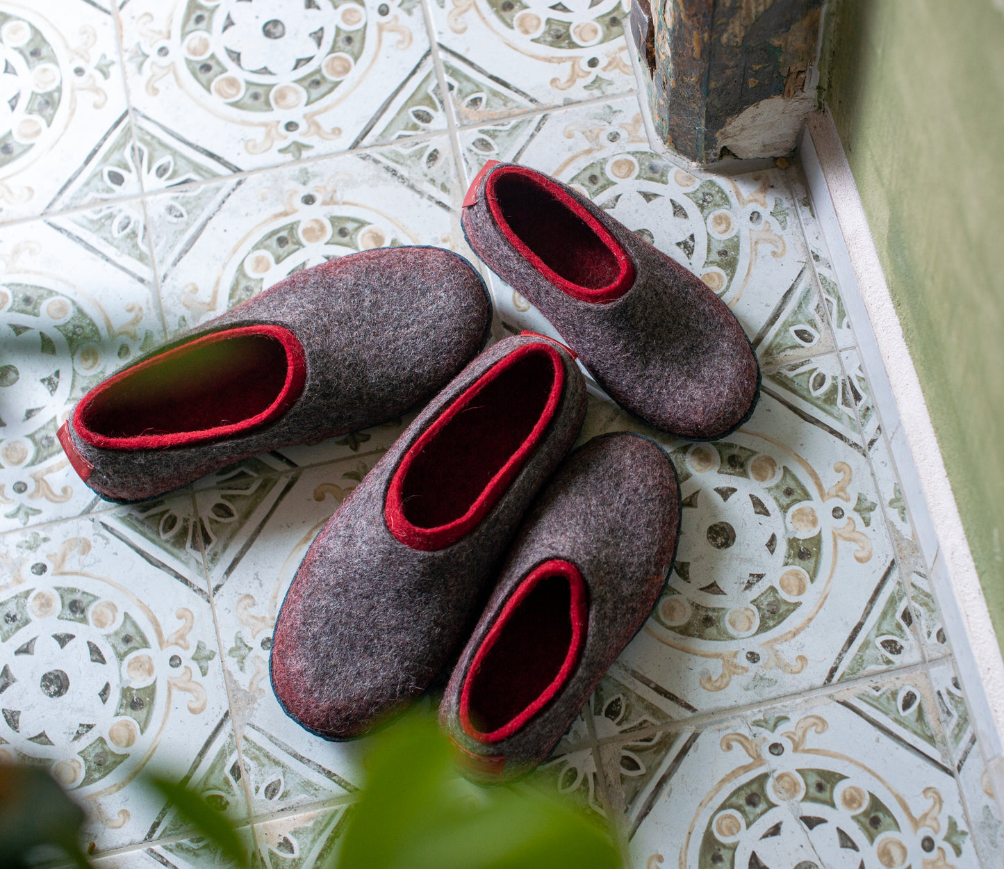 2in1 - Dual-Layered Felted Wool House Slippers for Men