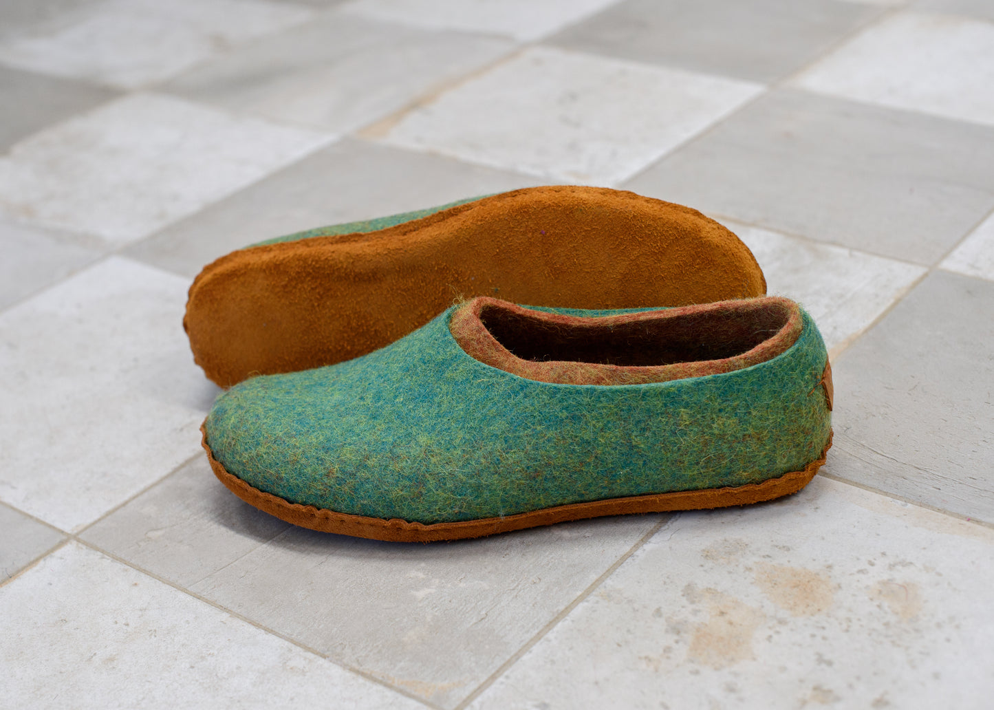 2in1 - Dual-Layered Felted Wool House Slippers for Men