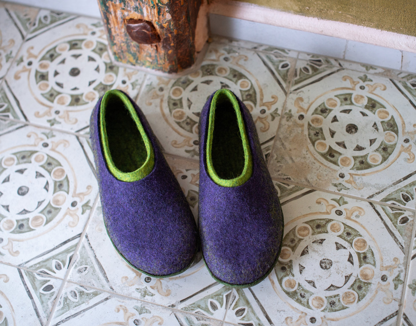 2in1 - Dual-Layered Felted Wool House Slippers for Men