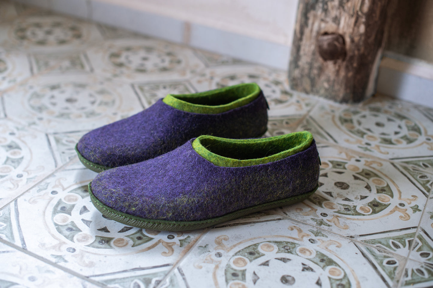 2in1 - Dual-Layered Felted Wool House Slippers for Men