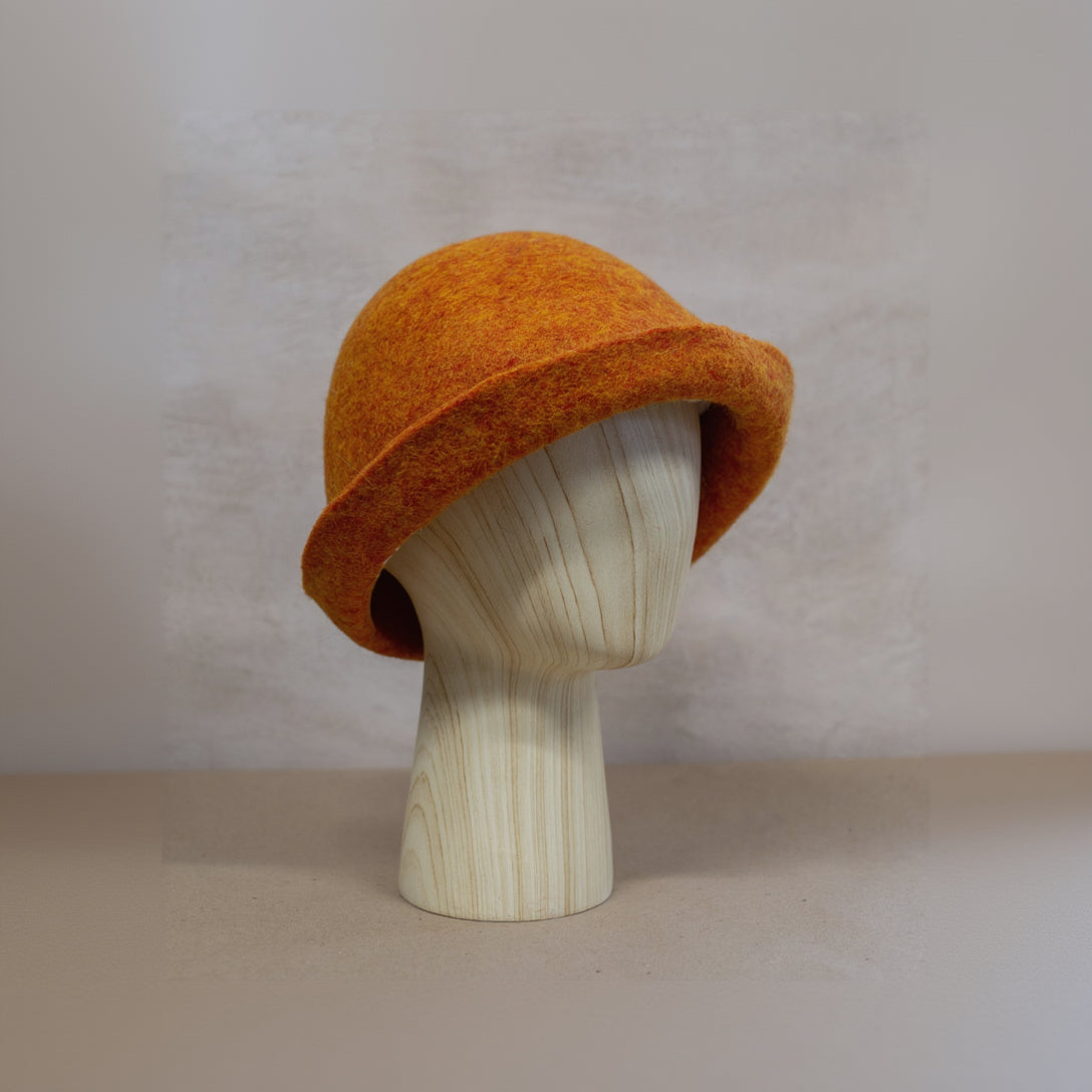Medium-Coarse Wool Felted Sauna Hat – Custom Name Available