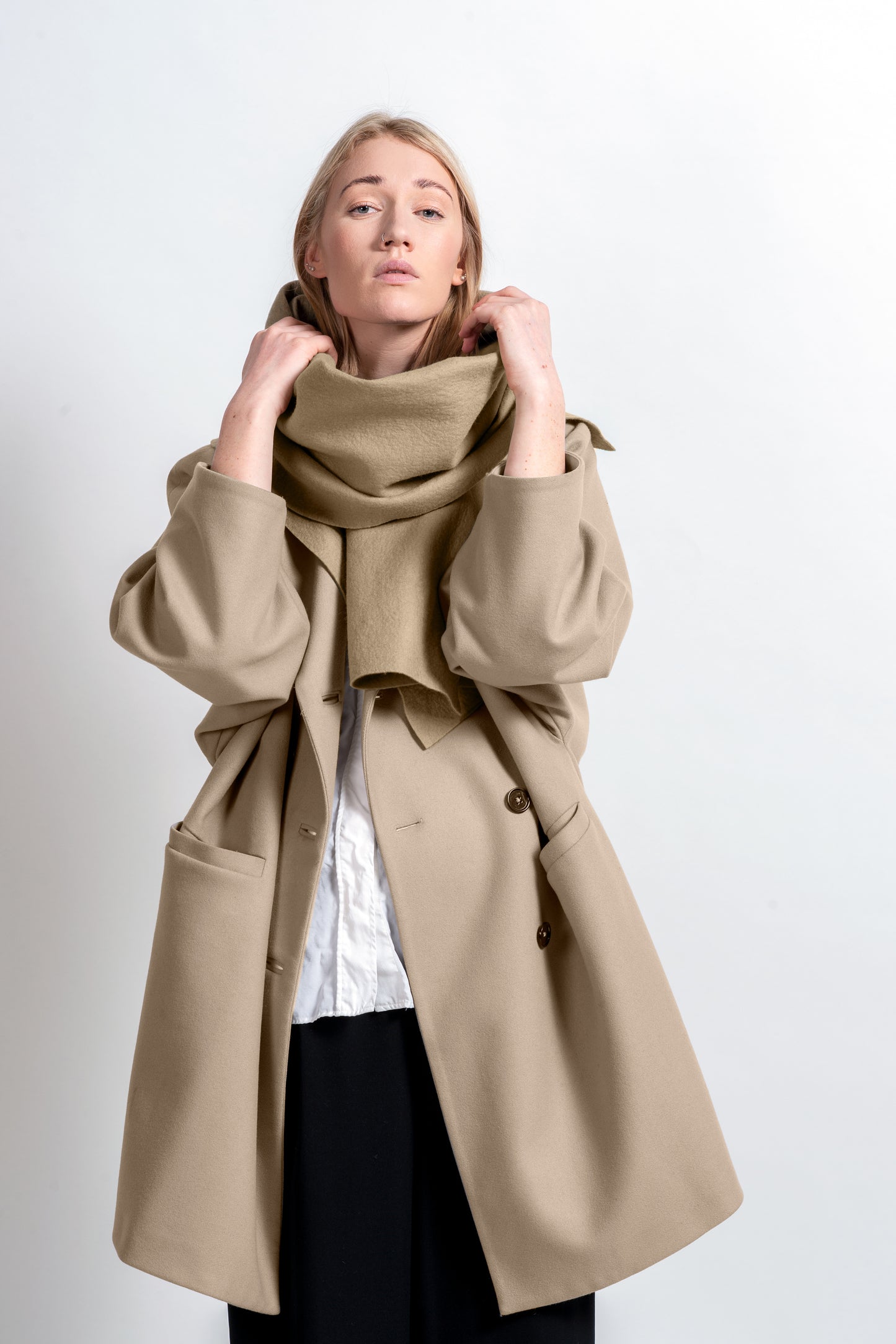 Two-Tone Extra Soft Merino Felt Scarf – Cashmere Feel