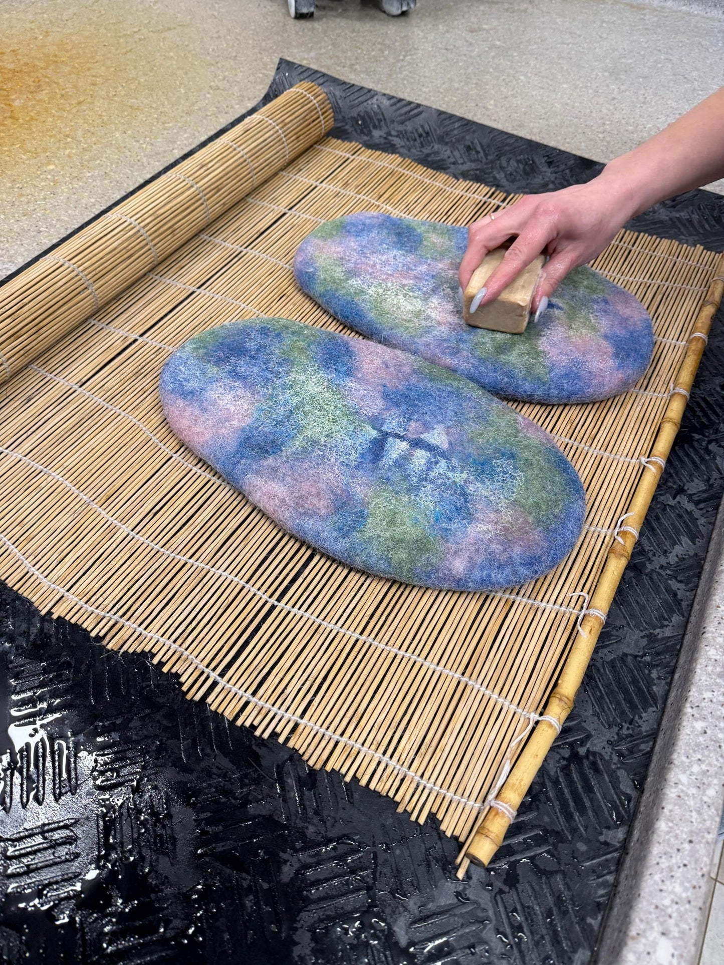 Prefelted Wool Slippers Set + Felting Lessons
