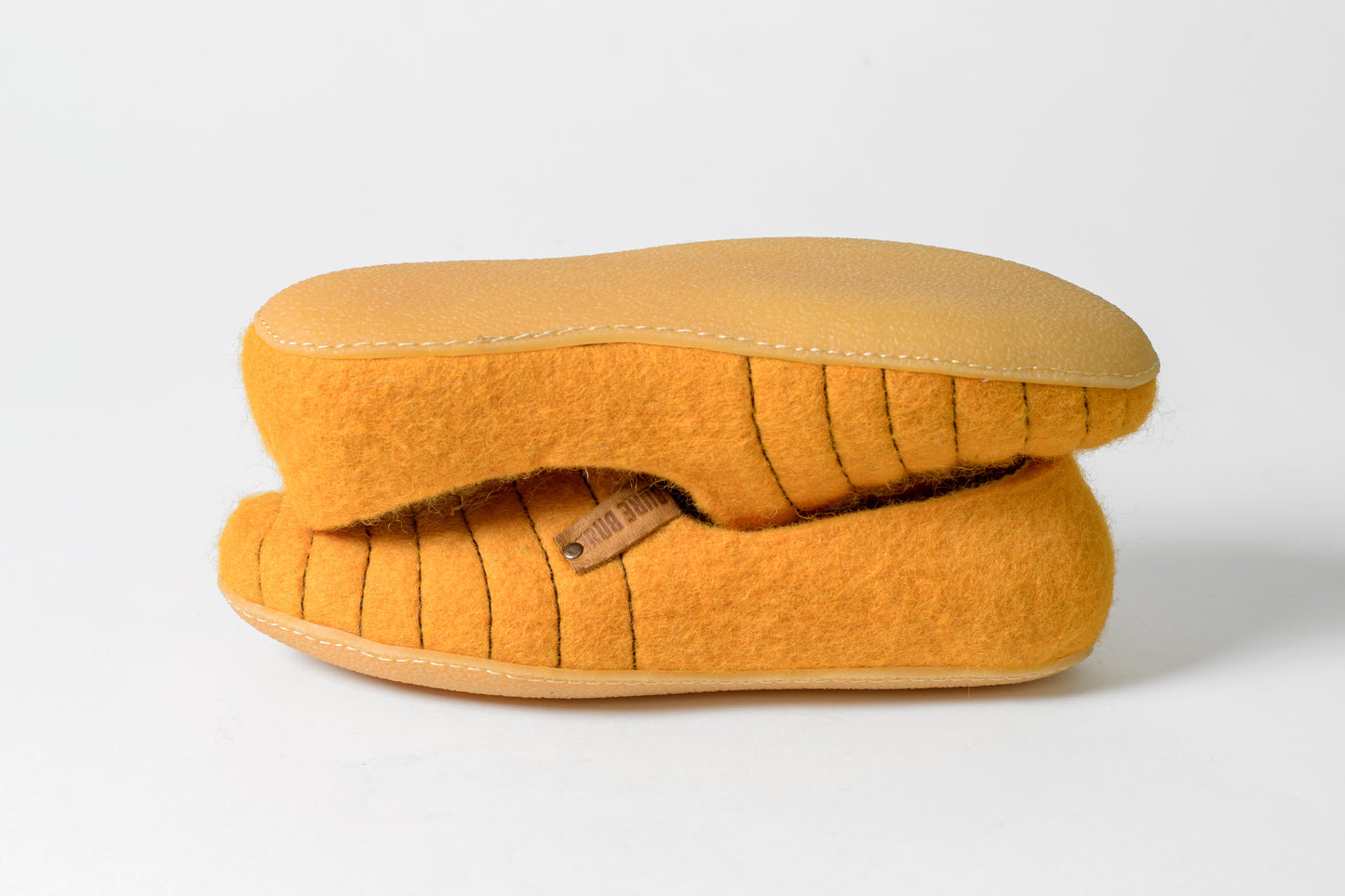 Sunflower Yellow Felted Women's Clogs with Rubber Soles