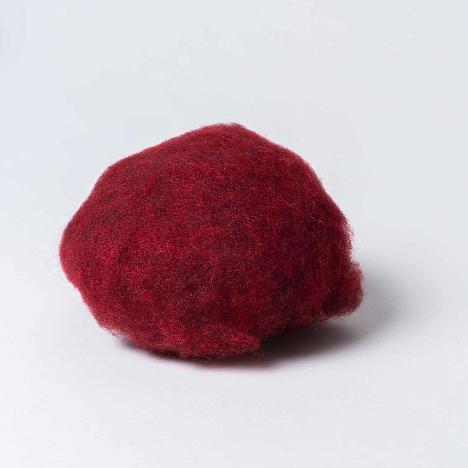 Dark Red Burgundy Wine Dyed Wool for Felting, Made in Europe