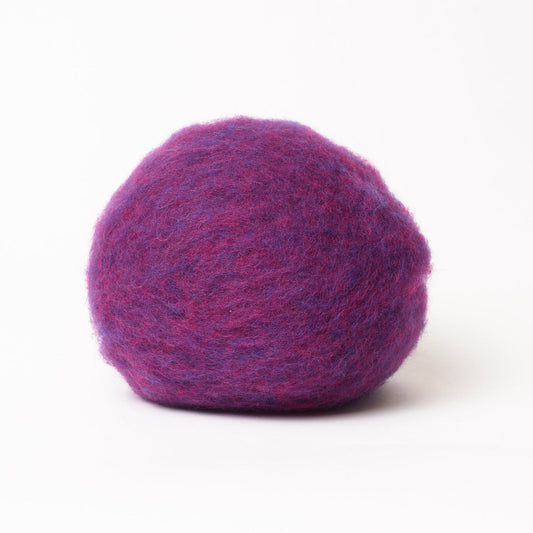 Carded and Dyed Dark Magenta Wet Felting Wool for Shoemaking