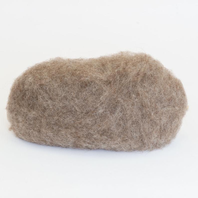 Natural Beige Organic Wool Batt for Wet Felting that can be shipped worldwide