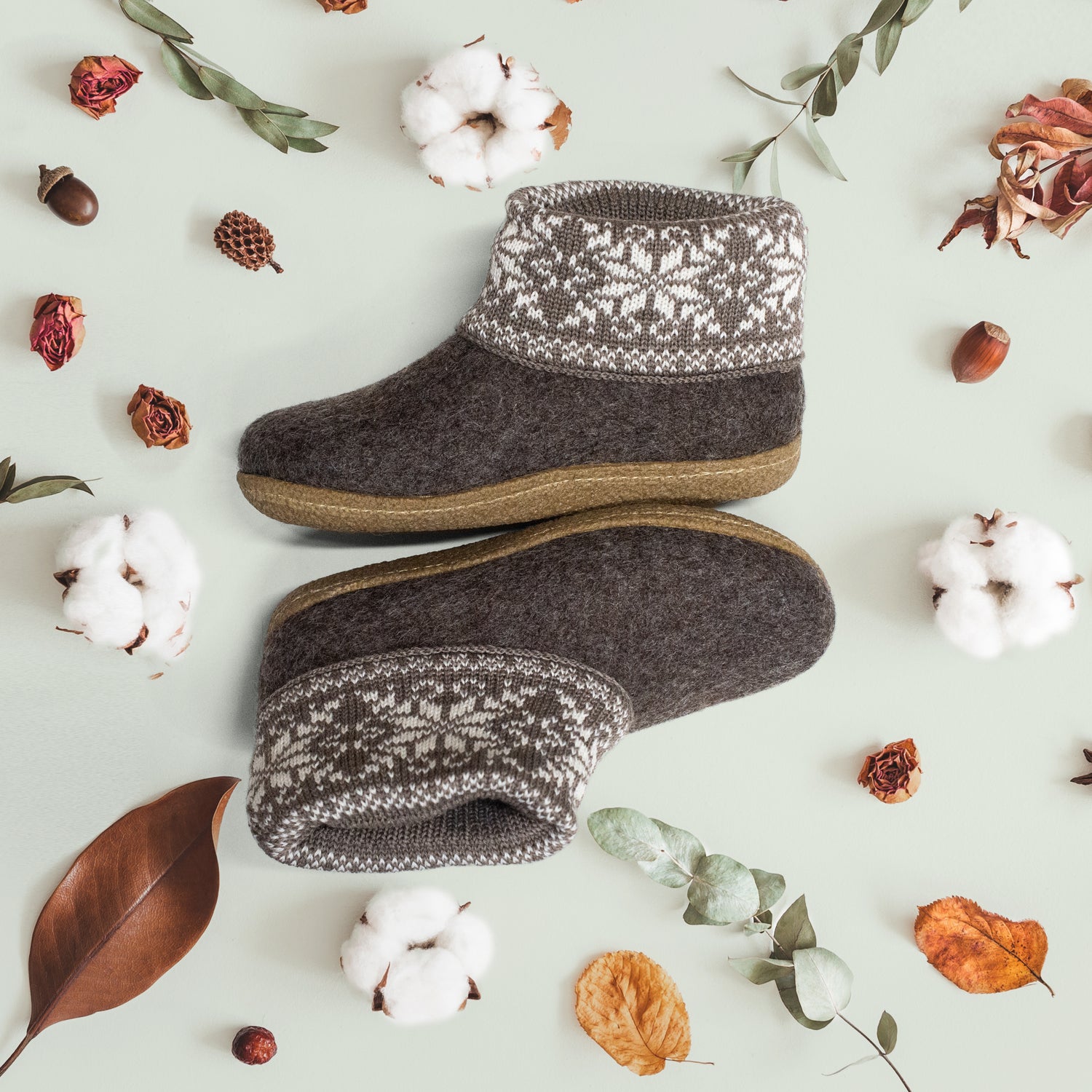 Women's WOOBOOTS with Knitted Leg Warmers, Hand Felted by BureBure –  BureBure shoes and slippers