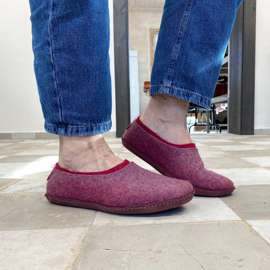 BureBure Handcrafted Dual-Layered Felted Wool House Slippers for Women