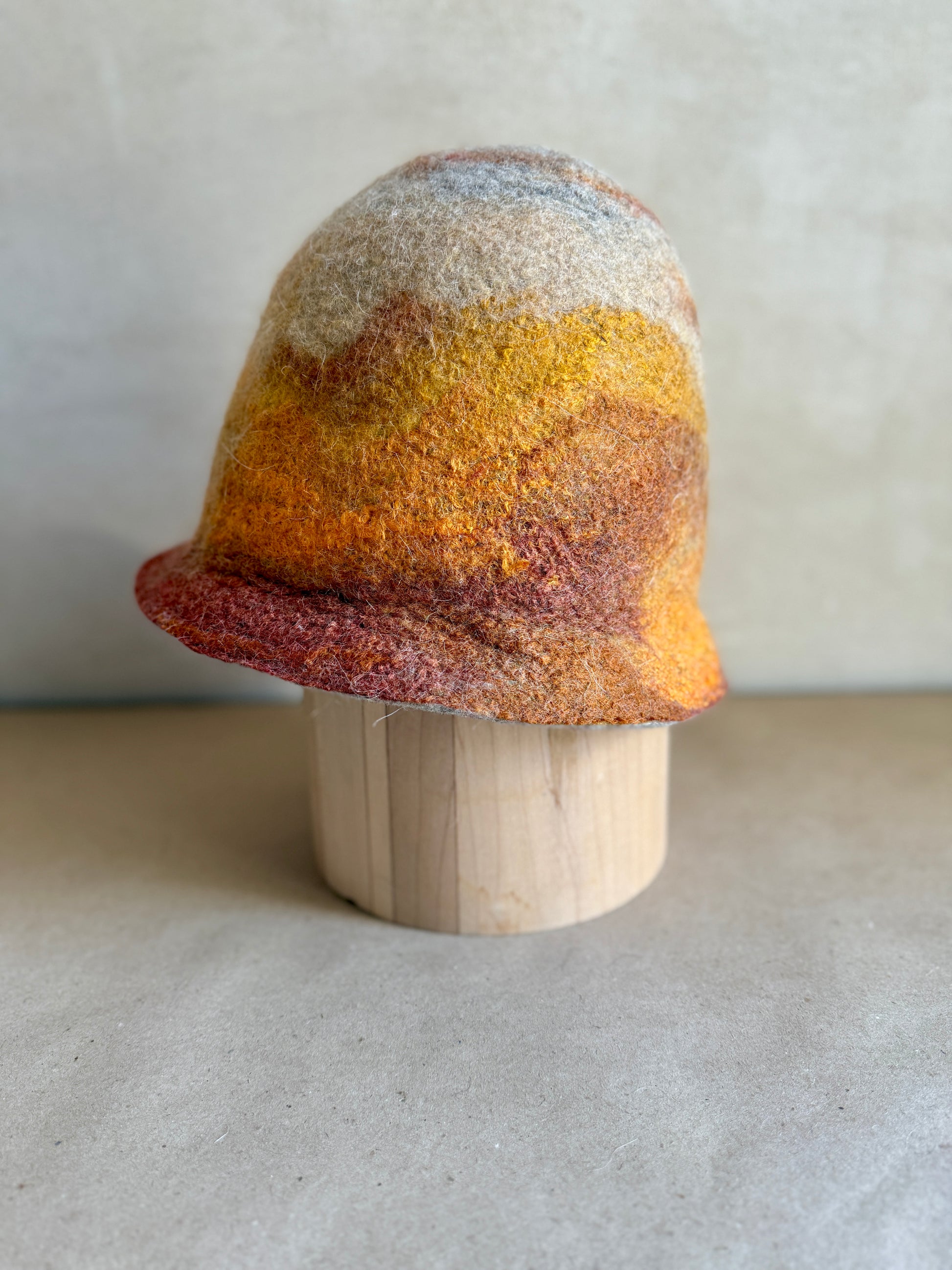 [felted_slippers],[wool_slippers], [burebure_slippers], [warm_wool_slippers], Double-Sided Felted Wool Sauna Hat - Custom Name Personalization Available, BureBure handmade felted wool slippers