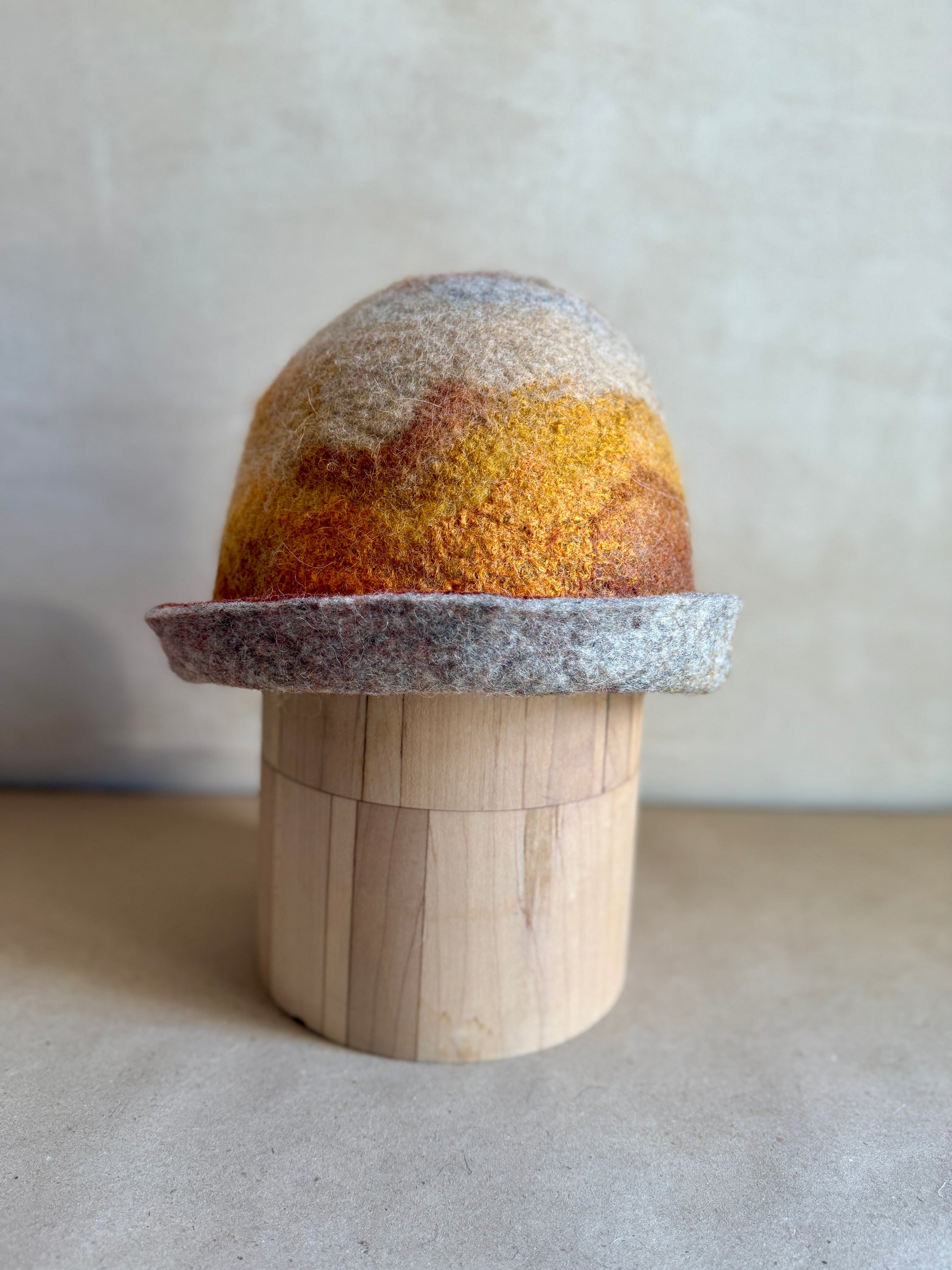 [felted_slippers],[wool_slippers], [burebure_slippers], [warm_wool_slippers], Double-Sided Felted Wool Sauna Hat - Custom Name Personalization Available, BureBure handmade felted wool slippers