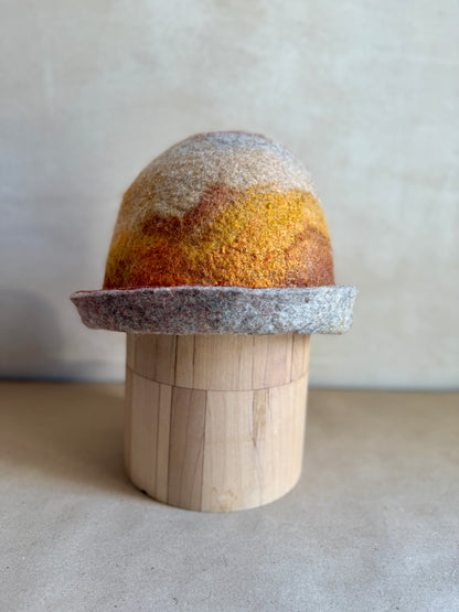 [felted_slippers],[wool_slippers], [burebure_slippers], [warm_wool_slippers], Double-Sided Felted Wool Sauna Hat - Custom Name Personalization Available, BureBure handmade felted wool slippers