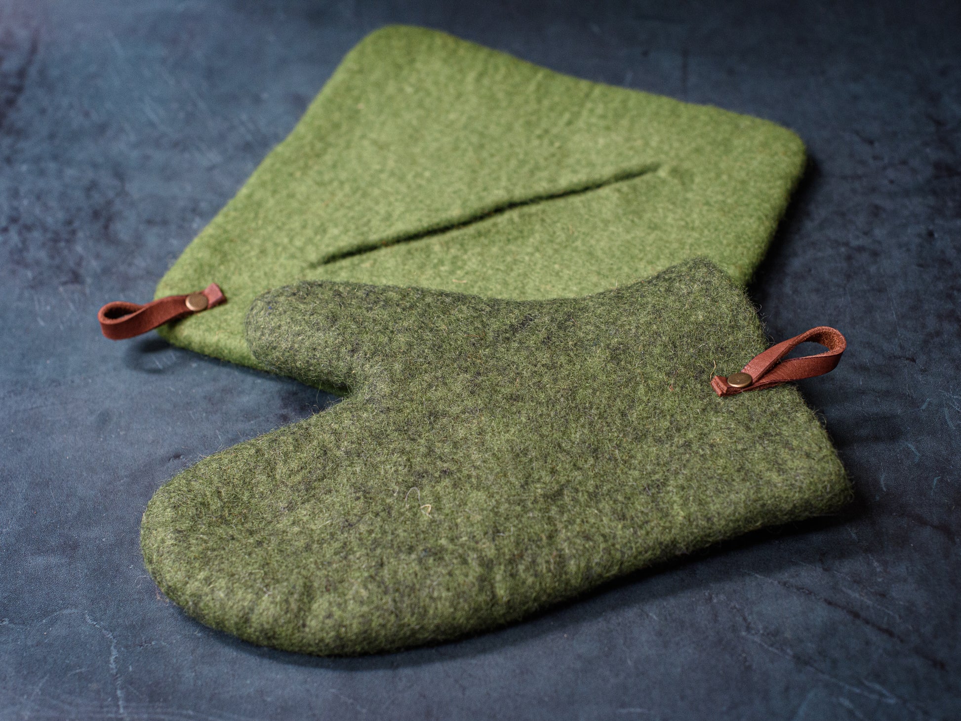 Felted wool oven mittens and pot holder set – BureBure shoes and slippers