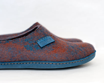 Men's Classic Wool Slippers - Rusted Mix