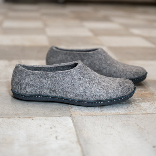 Men's Classic Wool Slippers - Gray