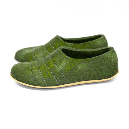 Men's Classic Wool Slippers - Olive Mix