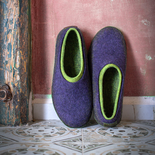 2in1 - Dual-Layered Felted Wool House Slippers for Men