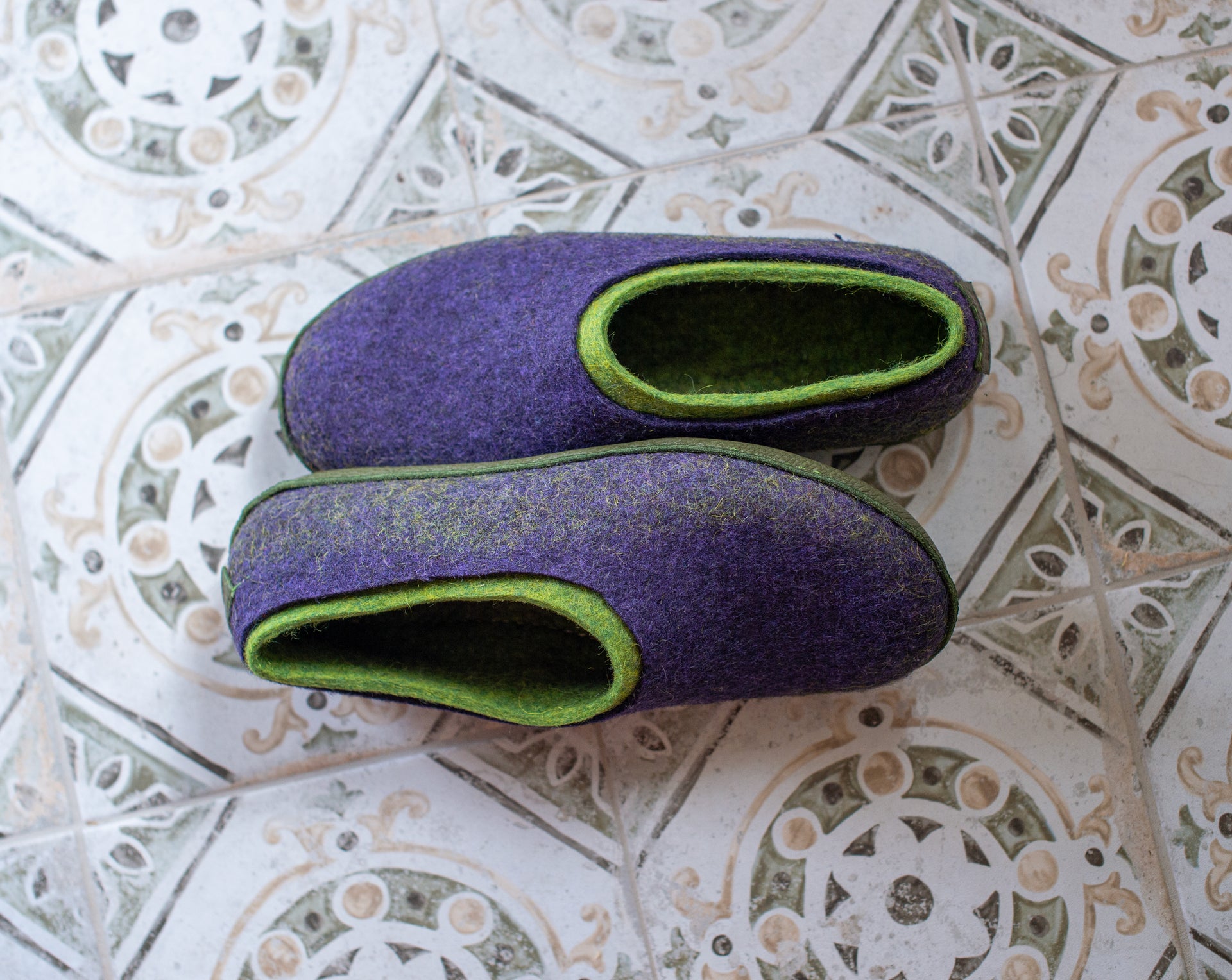 2in1 - Dual-Layered Felted Wool House Slippers for Men