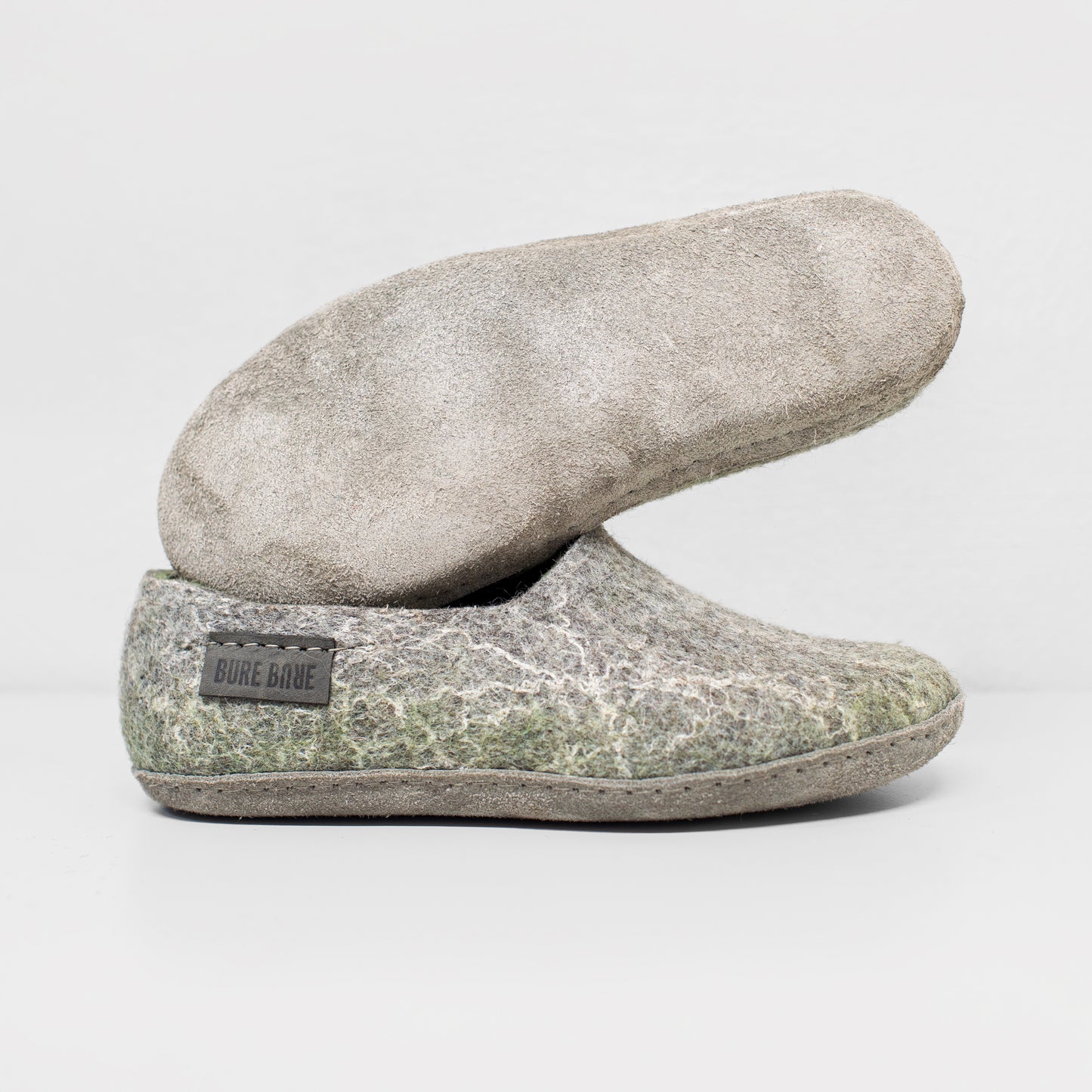 BURE Women's clogs slippers - Gray Linen