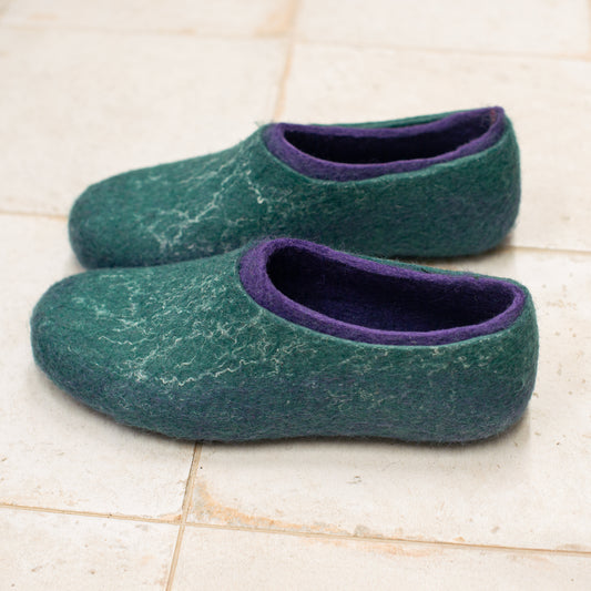 Women's slippers 2in1- Green Purple - Ready to ship - 38 EU - 7.5 US