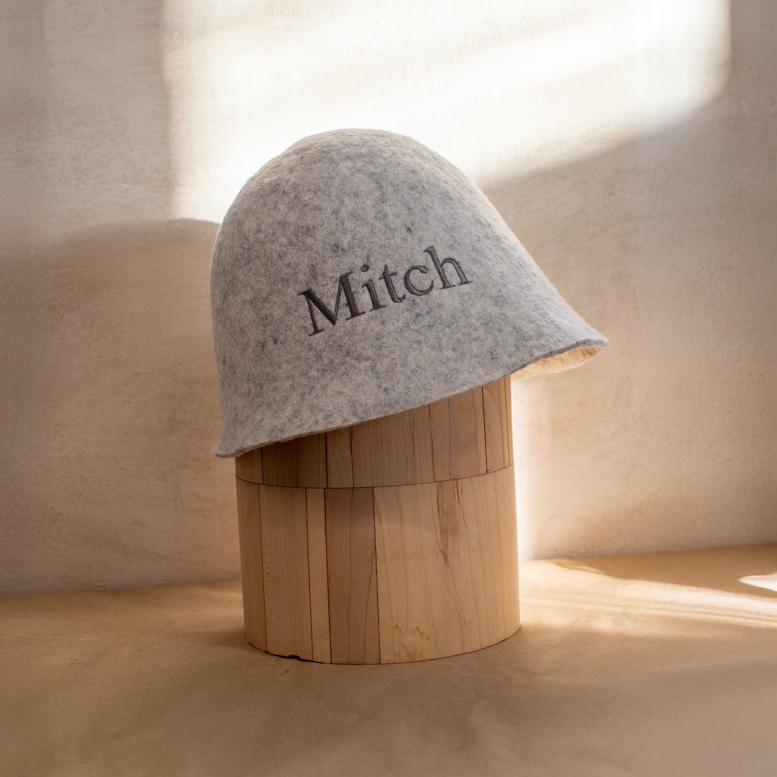 Felted Soft Wool Sauna Hat - Custom Name Personalization Available