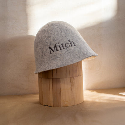 [felted_slippers],[wool_slippers], [burebure_slippers], [warm_wool_slippers], Felted Wool Sauna Hat - Custom Name Personalization Available, BureBure handmade felted wool slippers