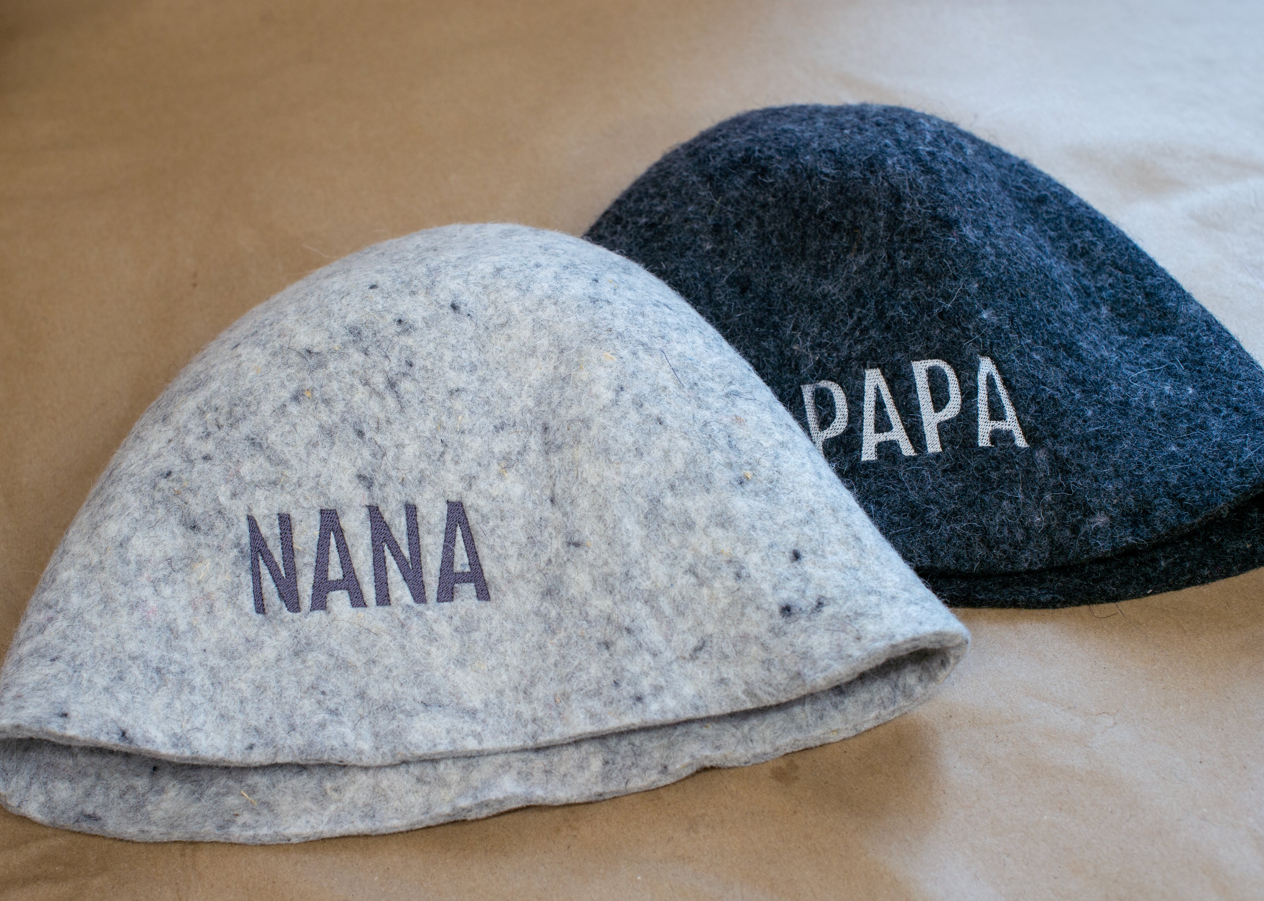 Felted Soft Wool Sauna Hat - Custom Name Personalization Available