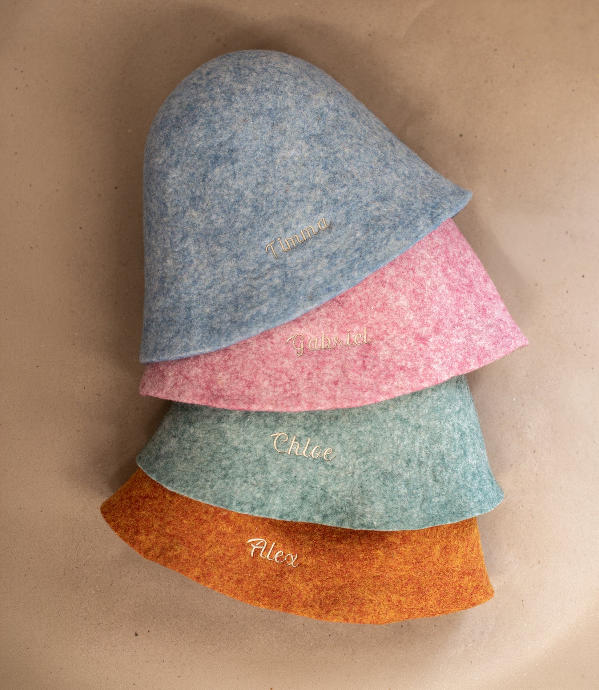 [felted_slippers],[wool_slippers], [burebure_slippers], [warm_wool_slippers], Medium-Coarse Wool Felted Sauna Hat – Custom Name Available, BureBure handmade felted wool slippers