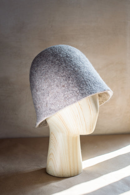 [felted_slippers],[wool_slippers], [burebure_slippers], [warm_wool_slippers], Thicker Double-Sided Felted Soft Wool Sauna Hat – Custom Name Available, BureBure handmade felted wool slippers