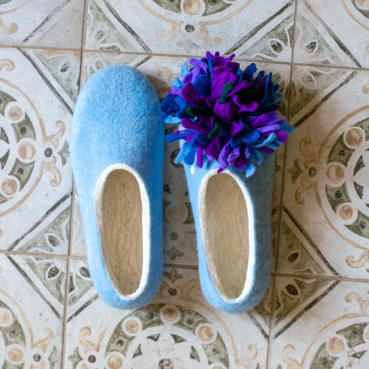 Two-Tone Extra Soft Merino Felt Slippers – Cashmere Feel
