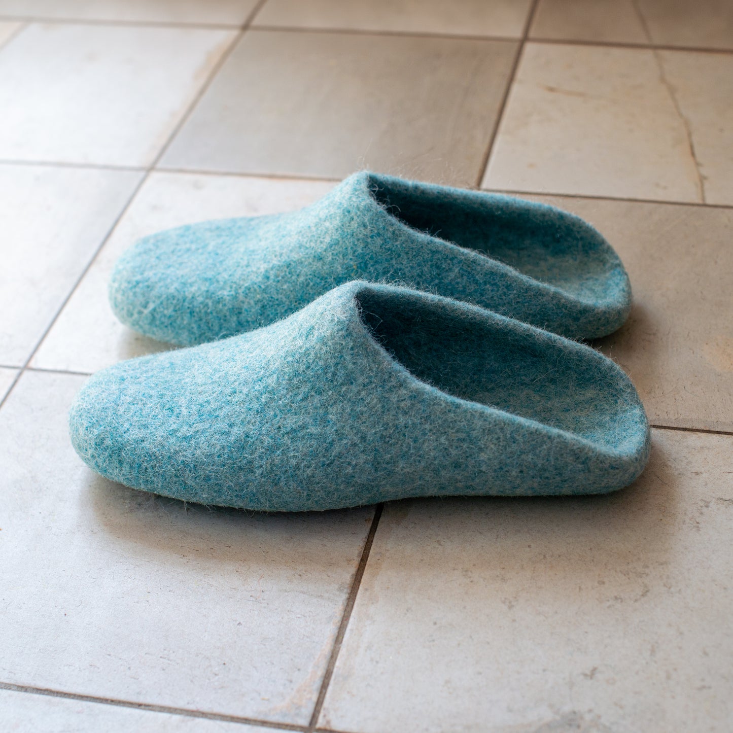 [felted_slippers],[wool_slippers], [burebure_slippers], [warm_wool_slippers], Men's Backless Slippers, BureBure handmade felted wool slippers