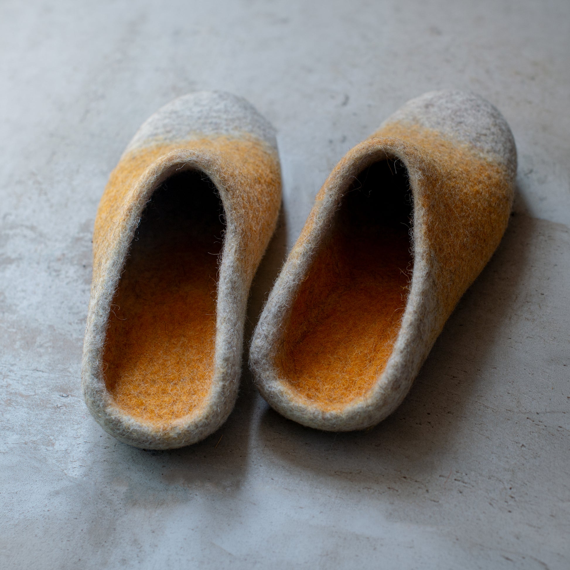 [felted_slippers],[wool_slippers], [burebure_slippers], [warm_wool_slippers], Men's Slippers - Ombre Slip-Ons, BureBure handmade felted wool slippers