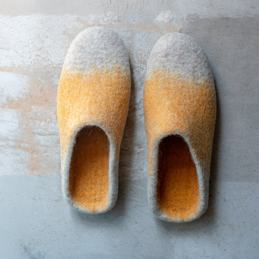 [felted_slippers],[wool_slippers], [burebure_slippers], [warm_wool_slippers], Men's Slippers - Ombre Slip-Ons, BureBure handmade felted wool slippers