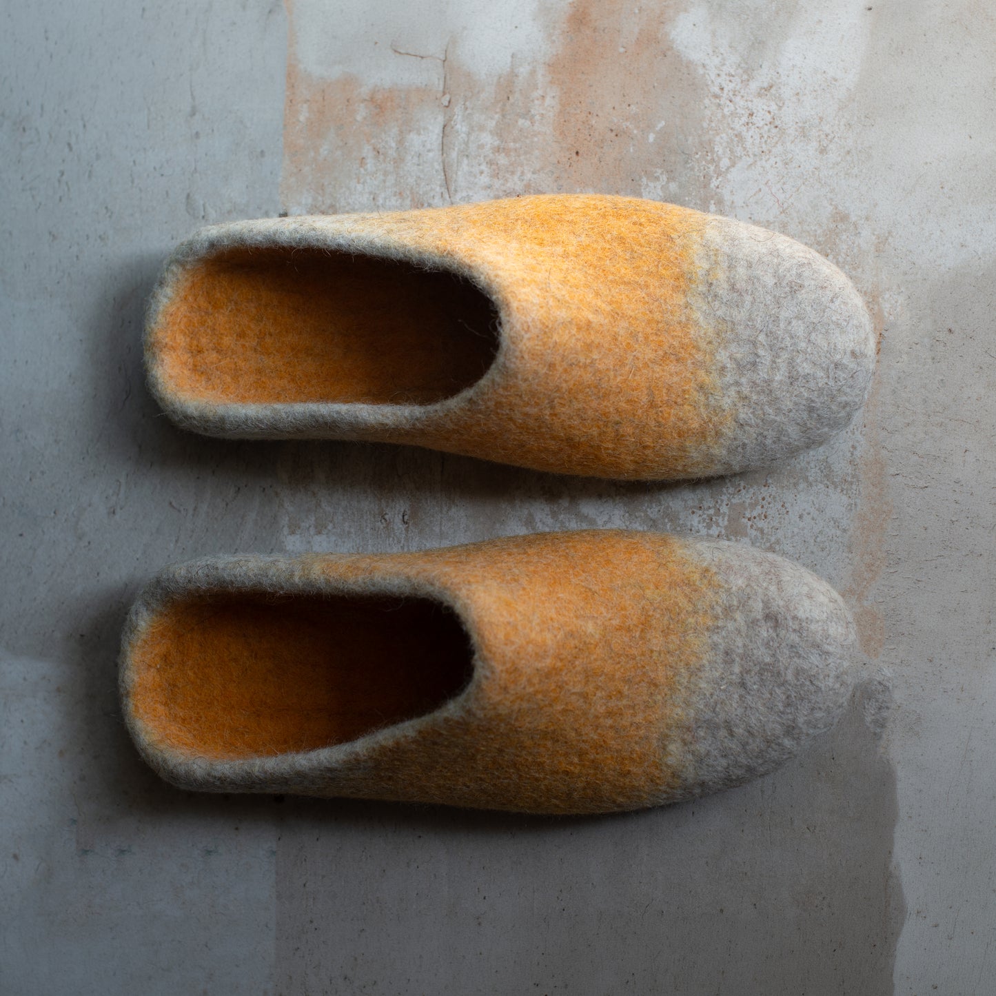 [felted_slippers],[wool_slippers], [burebure_slippers], [warm_wool_slippers], Men's Slippers - Ombre Slip-Ons, BureBure handmade felted wool slippers