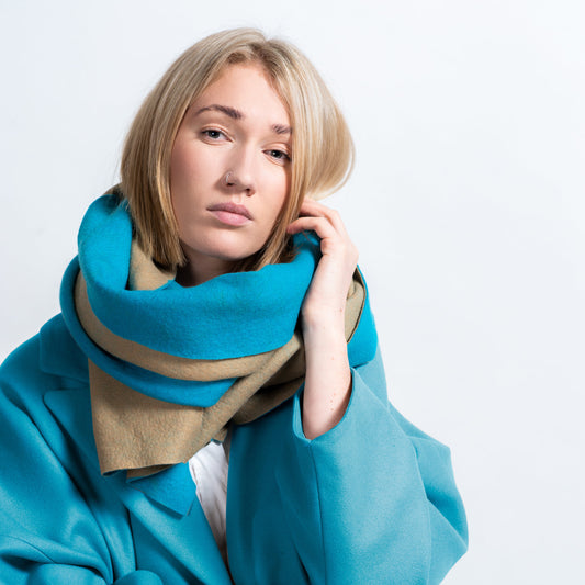 Two-Tone Extra Soft Merino Felt Scarf – Cashmere Feel