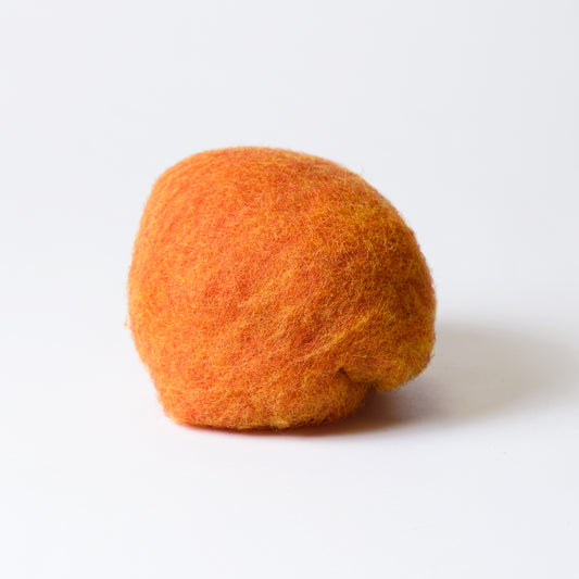 [felted_slippers],[wool_slippers], [burebure_slippers], [warm_wool_slippers], 29 Melange Orange Bergschaf Wool for Wet Felting, BureBure handmade felted wool slippers