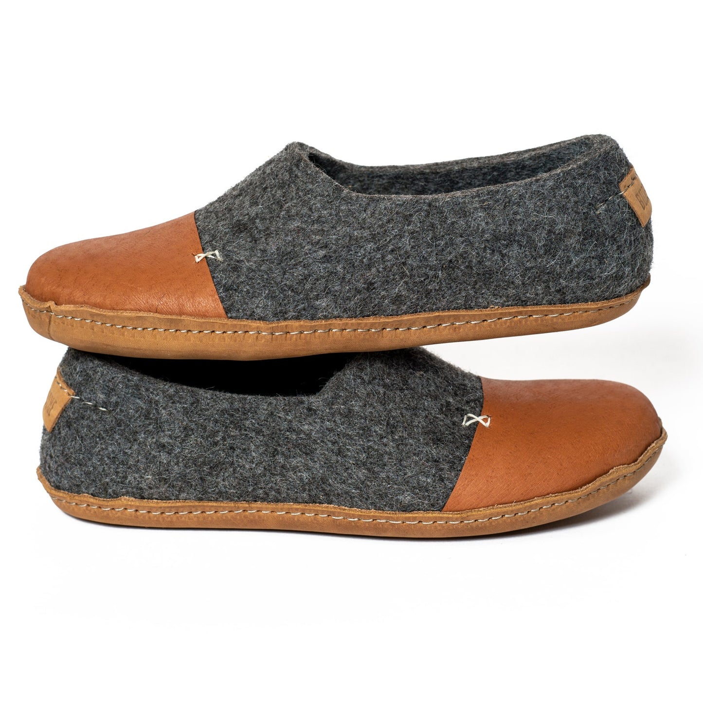 [felted_slippers],[wool_slippers], [burebure_slippers], [warm_wool_slippers], Dark Grey WOOCAPS for Men, Bure Bure wool slippers