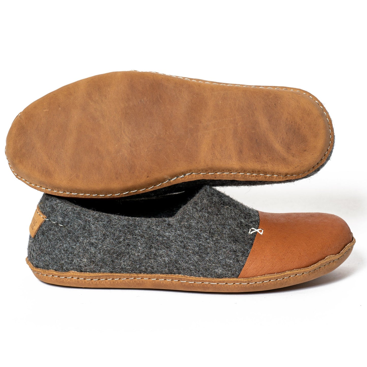 [felted_slippers],[wool_slippers], [burebure_slippers], [warm_wool_slippers], Dark Grey WOOCAPS for Men, Bure Bure wool slippers