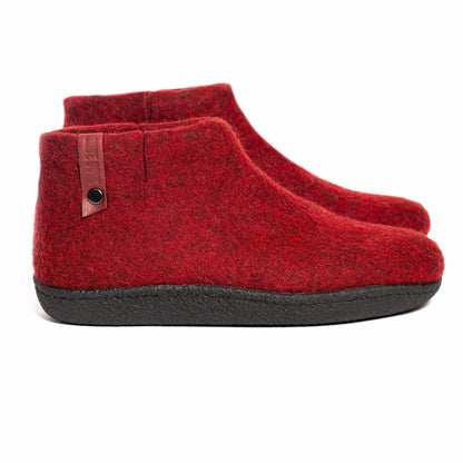 [felted_slippers],[wool_slippers], [burebure_slippers], [warm_wool_slippers], Men's WOOBOOTS - Red, Bure Bure wool slippers