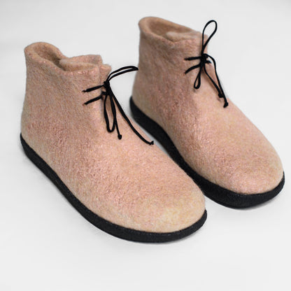 [felted_slippers],[wool_slippers], [burebure_slippers], [warm_wool_slippers], Women's WOOBOOTS - Powder, BureBure shoes and slippers