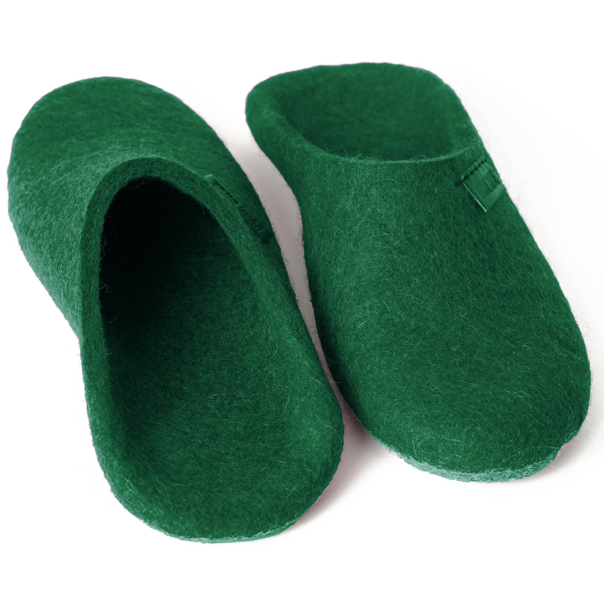 Mens Backless Closed Toe Slipper with Non Slip Sole, Felted Wool
