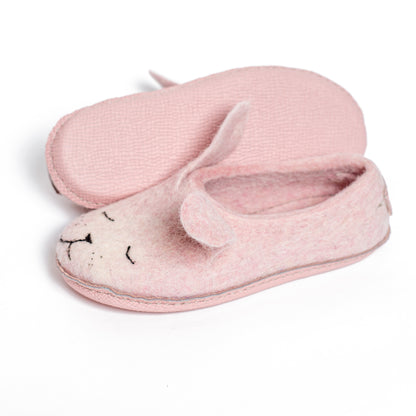 [felted_slippers],[wool_slippers], [burebure_slippers], [warm_wool_slippers], Pink Bunny Slippers Youth (Eu 30/39), BureBure shoes and slippers