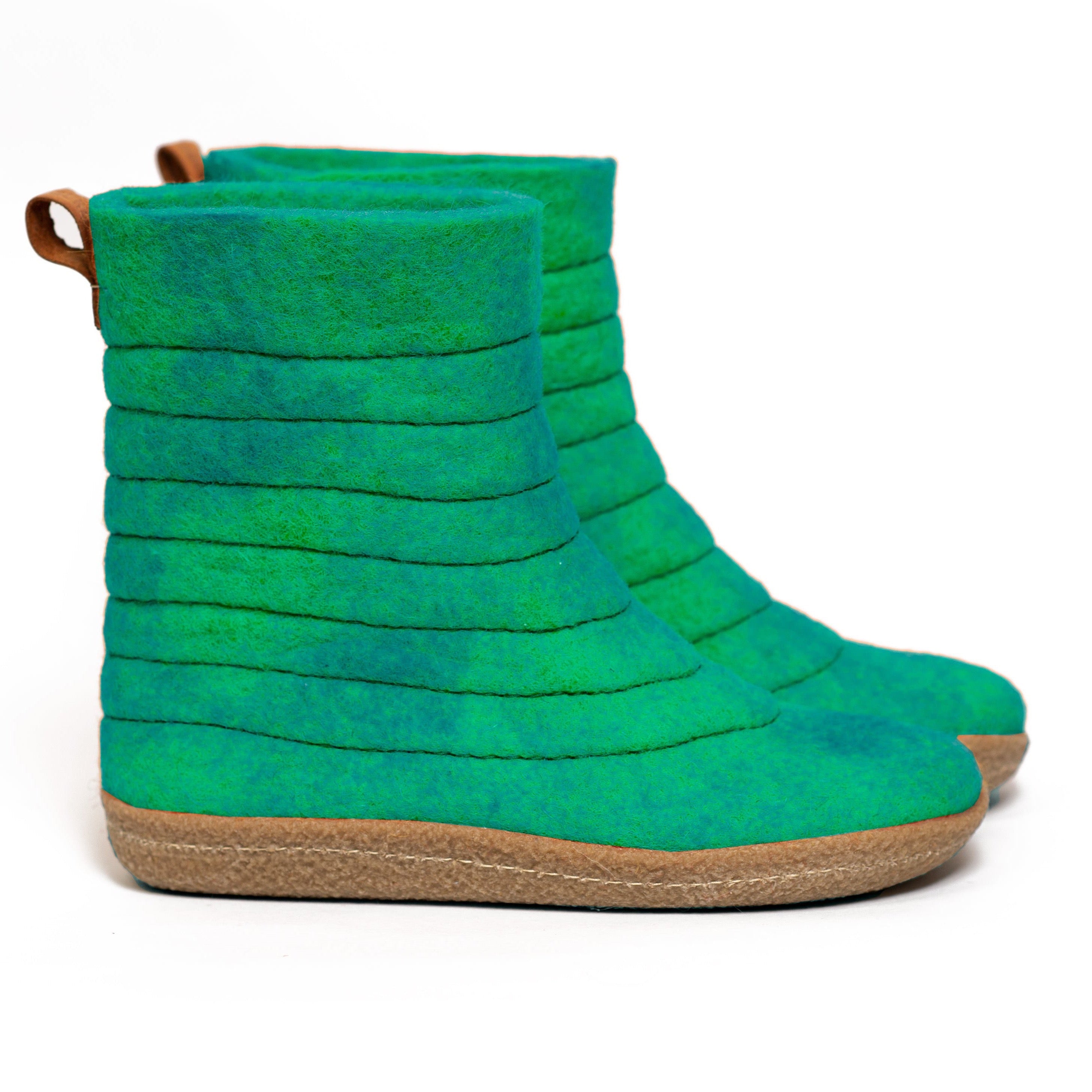 High Felted Wool Boots for Women, BureBure Warm Woolen Home Slippers ...