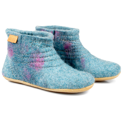 Light Petrol Felted Boots for Women