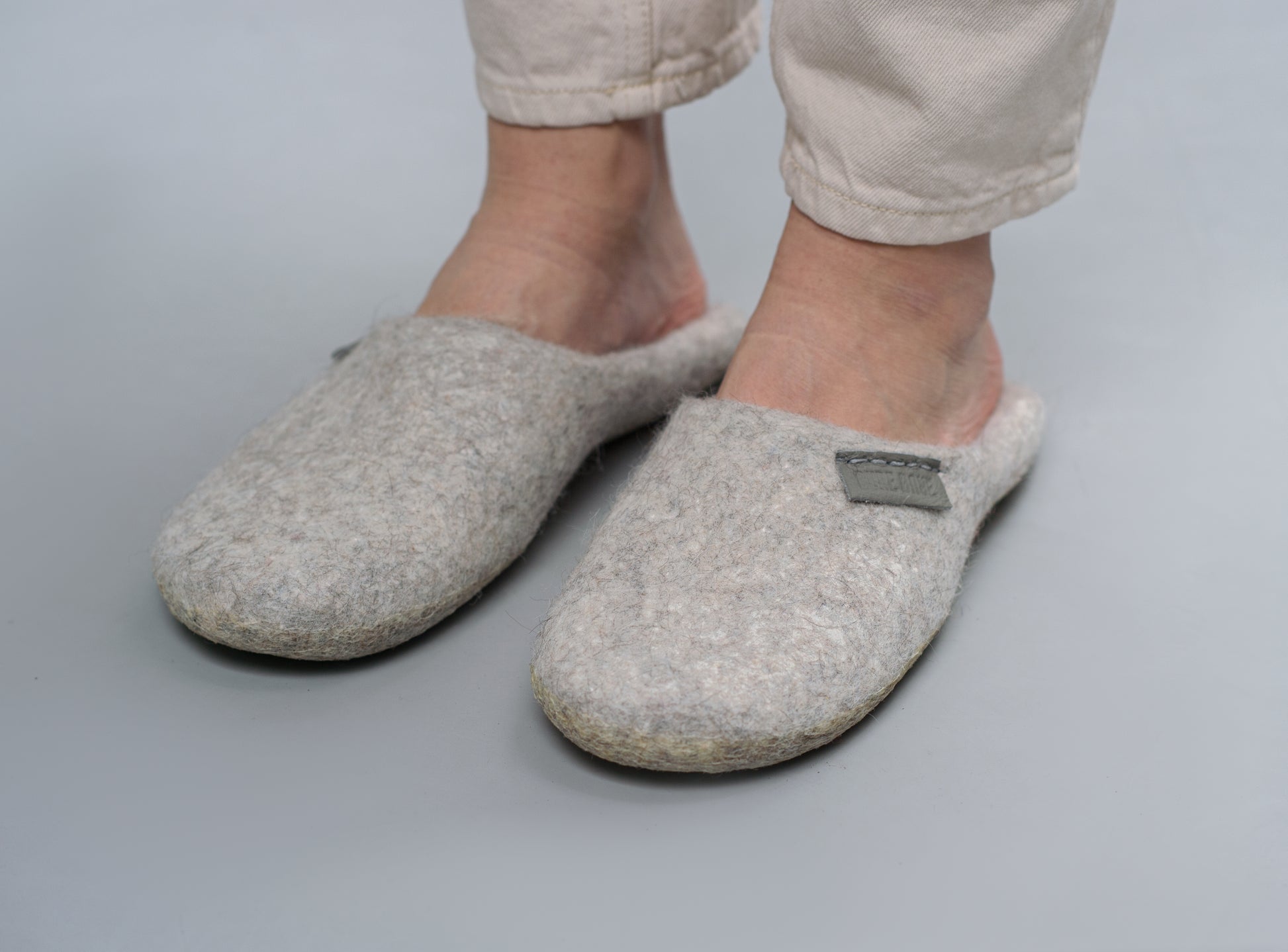 Extra Soft BureBure Closed Toe Mules Slippers on Womens Feet
