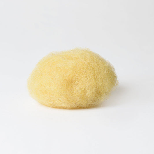 Wet Felting Pastel Cream Yellow colored wool for felting for sale