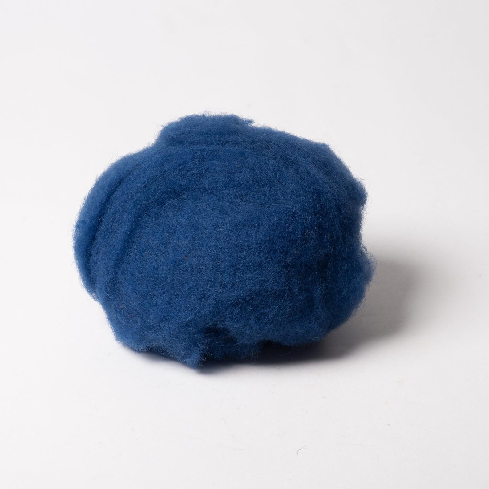 Blue Wool for wet felting workshops from Tyrolean Sheep
