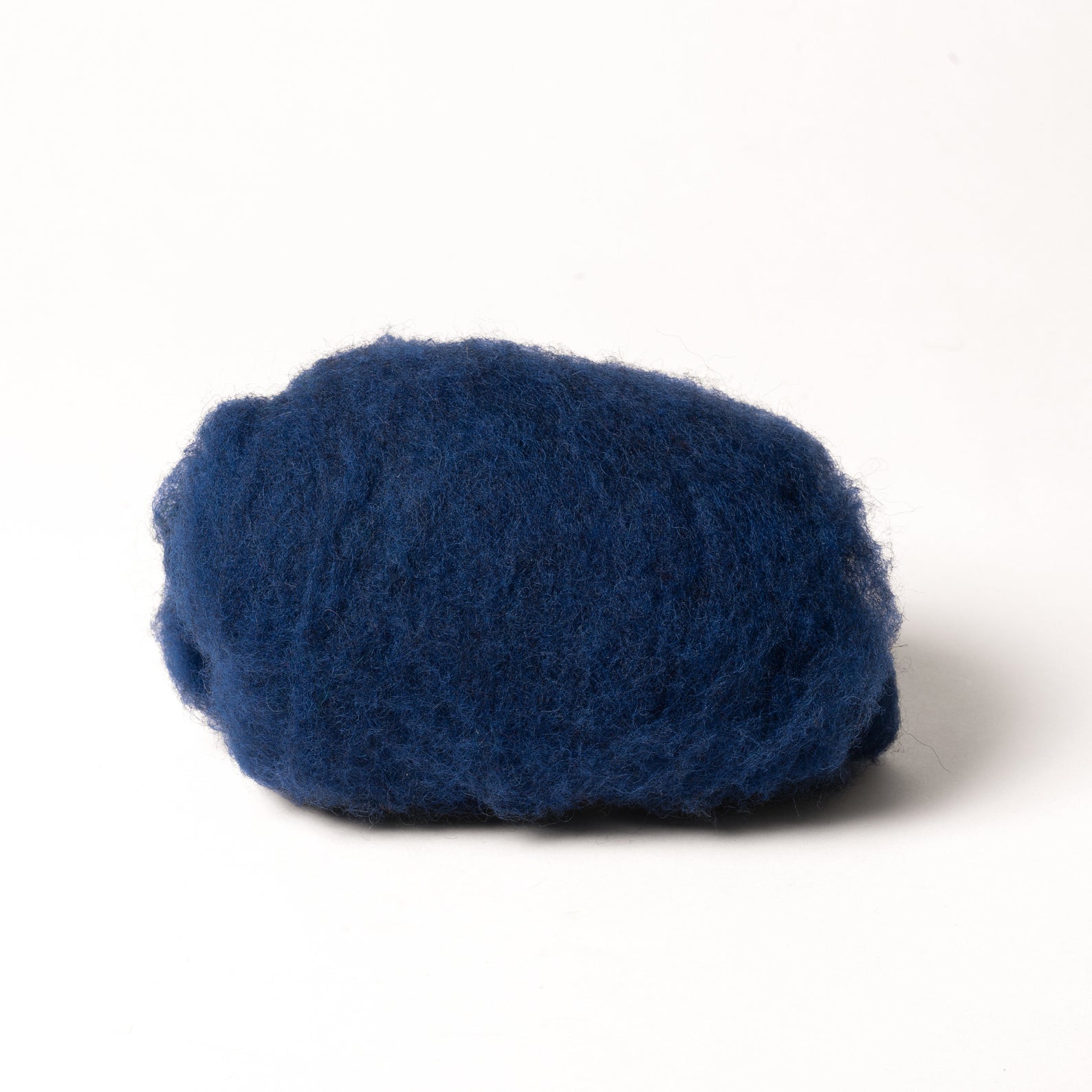 Carded and Colored Dark Blue Wool for Wet Felting for Sale