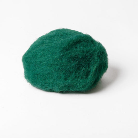 Green Ultramarine Carded and Dyed European Wool for Wet Felting