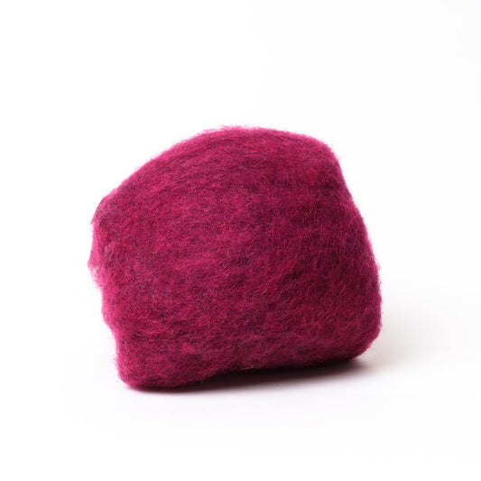 Dark Pink Wool Batt for Felting from European sheep keepers